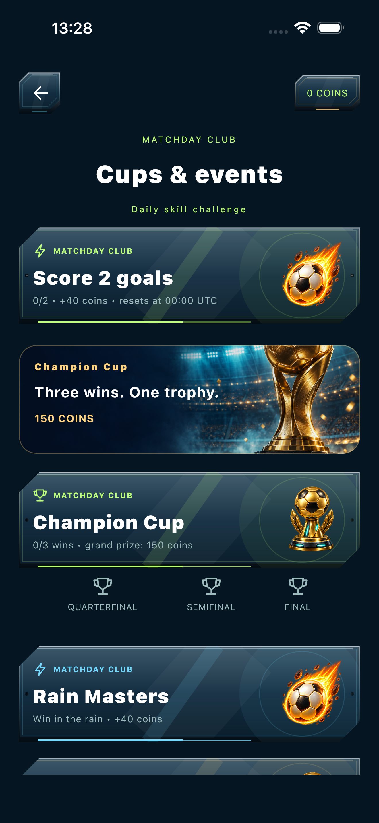 Solo events and Champion Cup